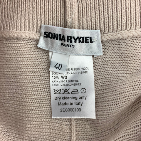 SONIA RYKIEL Size 4 Nude Knitted Wool / Cashmere Tulip Skirt