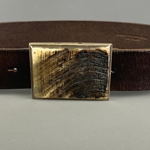 ETIQUETA NEGRA Size 36 Brown Solid Leather Belt