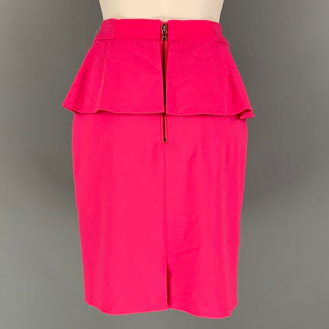 ALICE + OLIVIA Falda recta lisa de mezcla de poliéster rosa talla 8