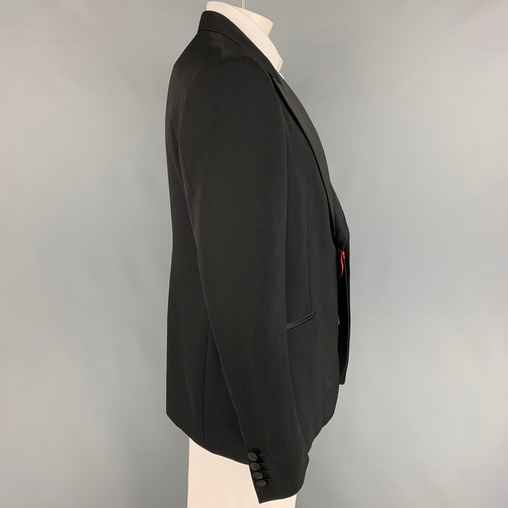 ALEXANDER MCQUEEN Size 44 Black Wool Peak Lapel Sport Coat