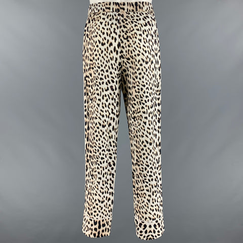 3.1 PHILLIP LIM Size M White Black Animal Print Pajama Set