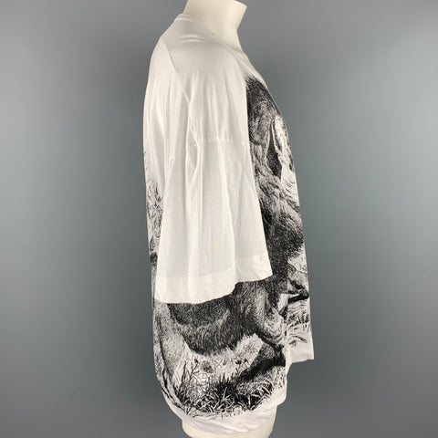 VIVIENNE WESTWOOD ANGLOMANIA Size One Size White Lion Graphic Cotton Scoop Neck T-shirt