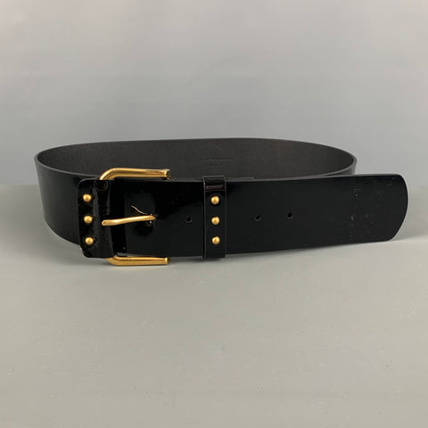 SAINT LAURENT Talla 30 Cinturón de charol negro