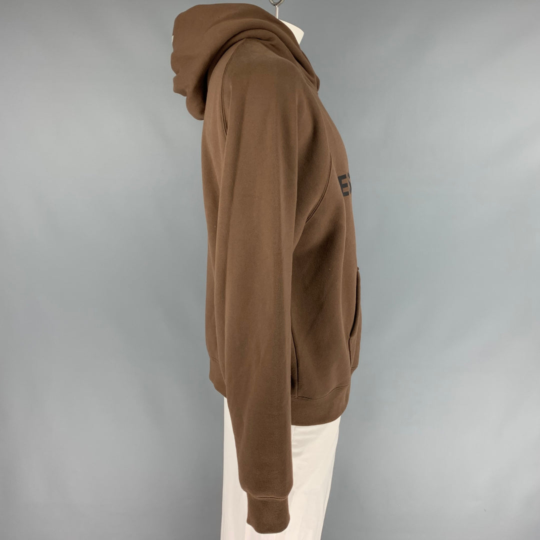 FEAR OF GOD ESSENTIALS Size L Brown Logo Cotton / Polyester Hooded Sweatshirt