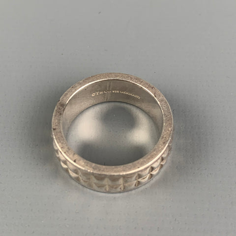 TIFFANY & CO. Ring Size 9 Sterling Silver Two Row Diamond Point Ring
