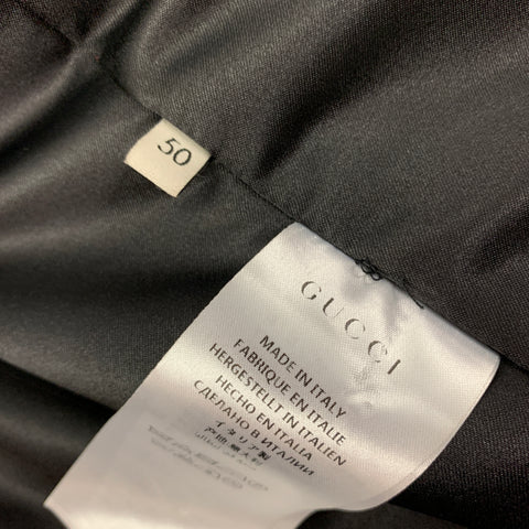 GUCCI FW 16 Size 40 Red Black Plaid Wool Blend Notch Lapel Coat