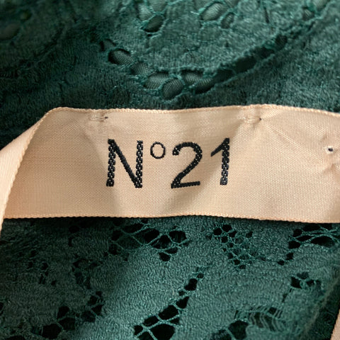 Nº21 Talla 6 Camisa con botones de encaje de algodón y poliamida verde