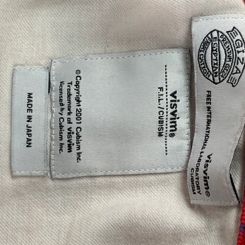 VISVIM Cárdigan tipo kimono de algodón a cuadros rojo y azul talla L