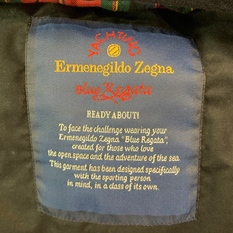 ERMENEGILDO ZEGNA Size L Navy Wool Double Breasted Peacoat