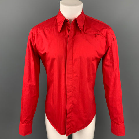 PAUL & JOE Size M Red Cotton Button Up Long Sleeve Shirt