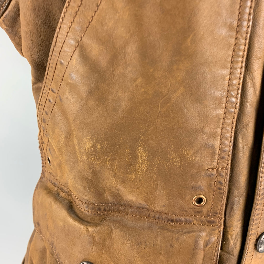 RALPH LAUREN Size M Brown Leather Vest
