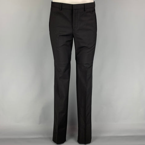 GIVENCHY Size 36 Black Mohair Wool Tuxedo 2 Piece Suit