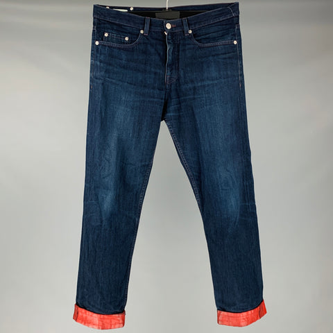 DRIES VAN NOTEN Size 30 Navy Cotton 5 Pocket Jeans