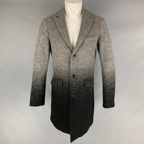 ARMANI EXCHANGE Chest Size 40 Size 40 Grey Black Ombre Wool Blend Coat