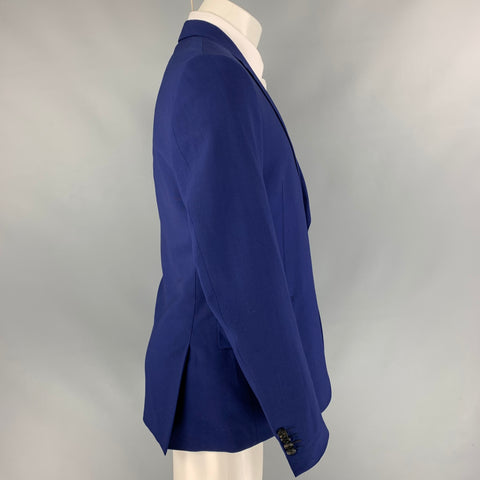 PAUL SMITH Soho Fit Size 40 Regular Royal Blue Wool Notch Lapel Sport Coat
