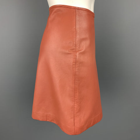 REISS Size 4 Brick Leather Lamb Skin Mini Skirt