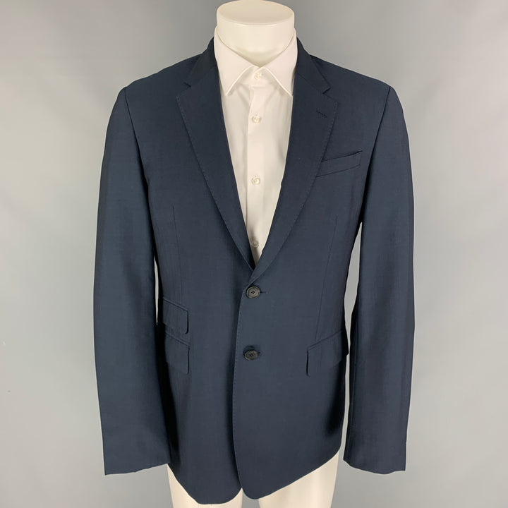 PAUL SMITH Size 40 Regular Steel Blue Wool Mohair Sport Coat