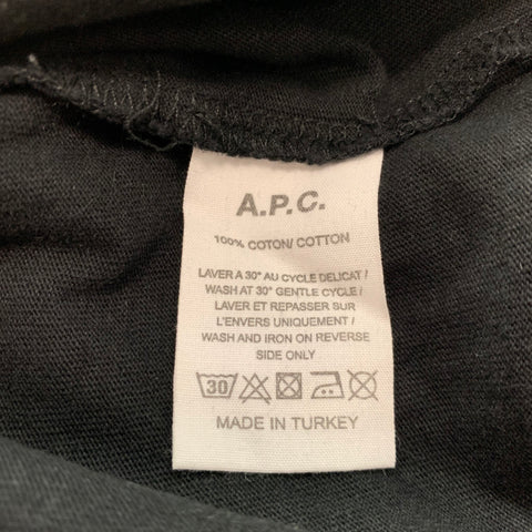 A.P.C. Size M Black White Logo Cotton Jersey T-shirt