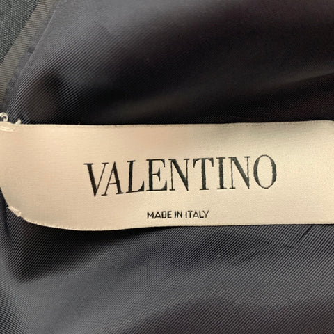 VALENTINO Size 38 Navy Mohair / Wool Notch Lapel Sport Coat