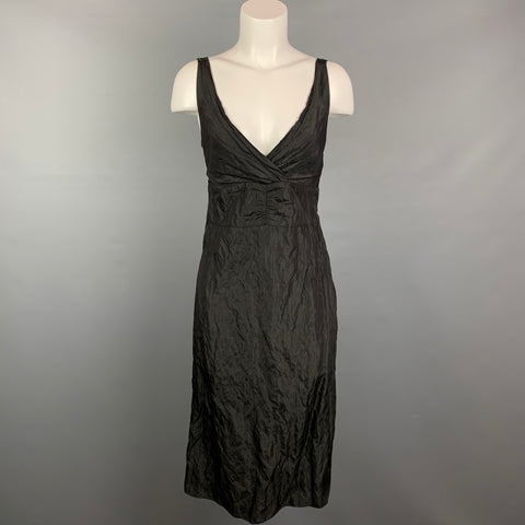 PEACHOO+KREJBERG Taille S Robe débardeur en viscose froissée noire