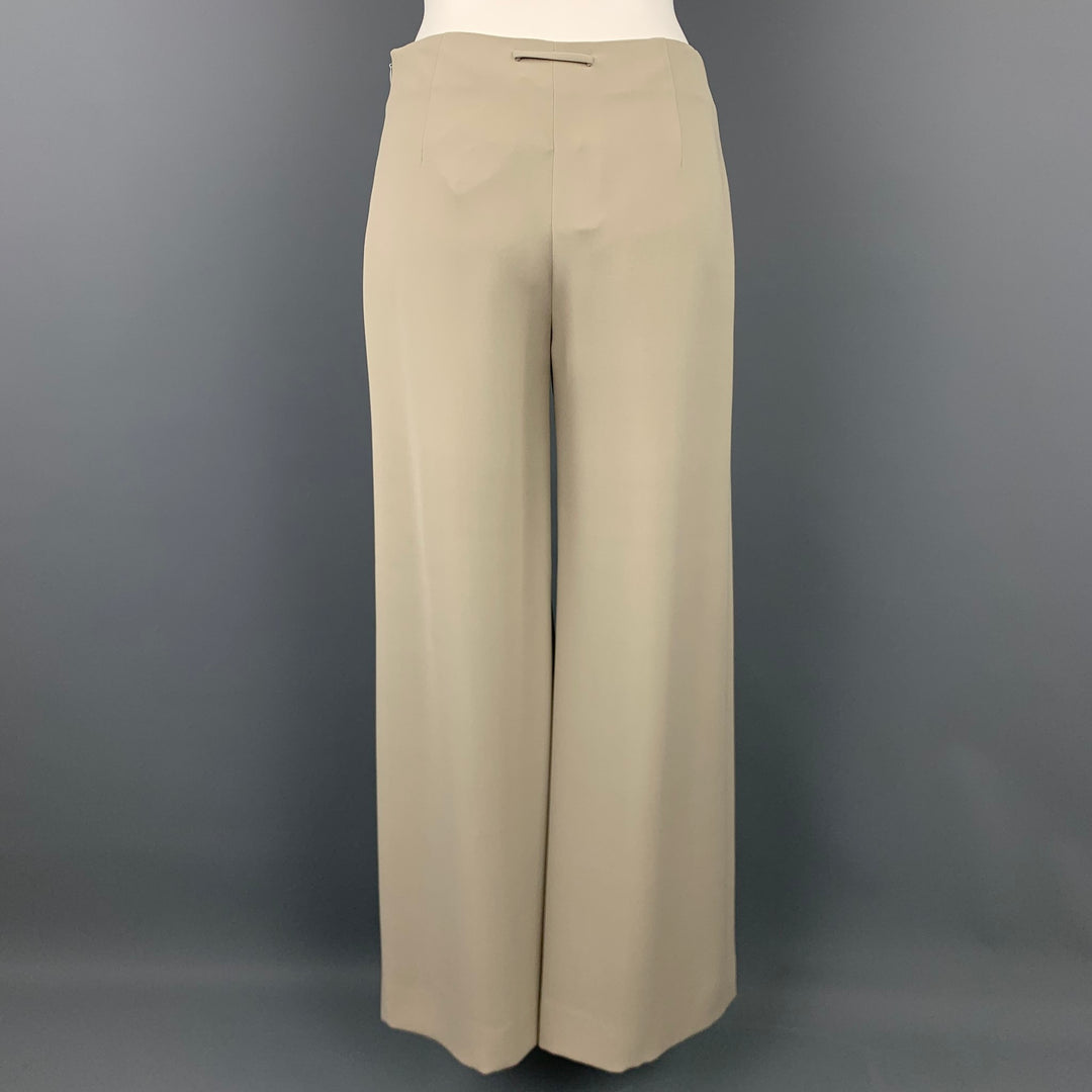 GIORGIO ARMANI Size 0 Grey Silk Wide Leg Dress Pants