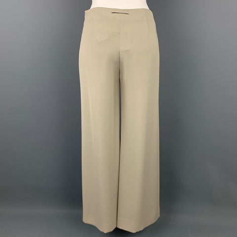 GIORGIO ARMANI Talla 0 Pantalón de vestir de pierna ancha de seda gris