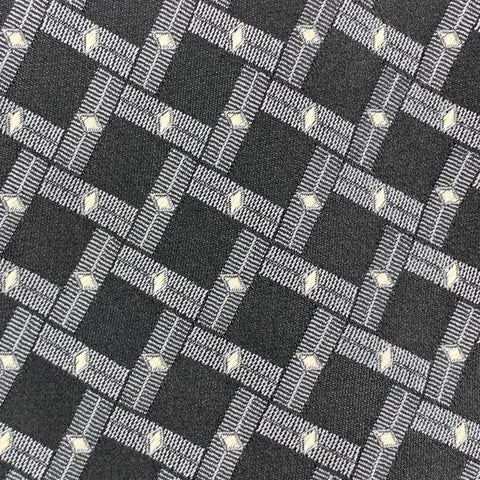 GIORGIO ARMANI Grey Geometric Silk Tie
