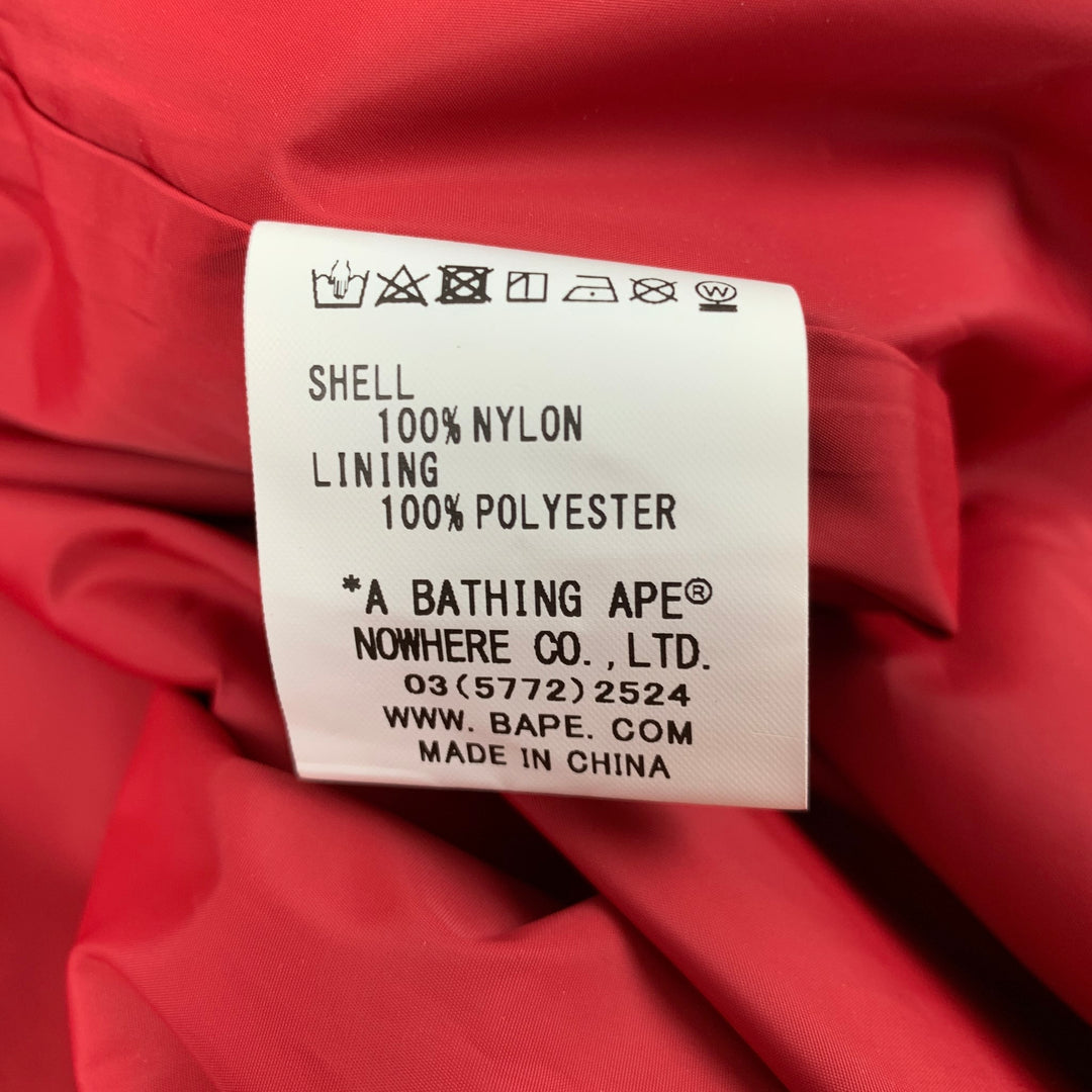 A BATHING APE Chaqueta Nylon Camuflaje Rojo Burdeos Talla S