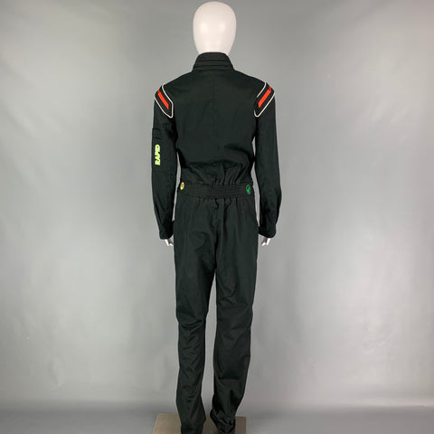 MARINE SERRE Size M Black White Cotton Long Sleeve Jumpsuit