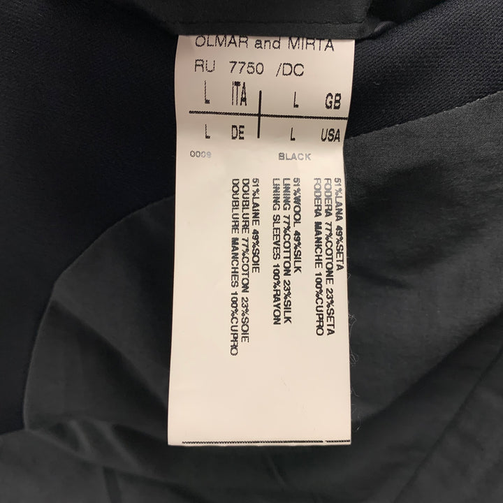 RICK OWENS X OLMAR and MIRTA Size L Black Wool / Silk Single Button Sport Coat