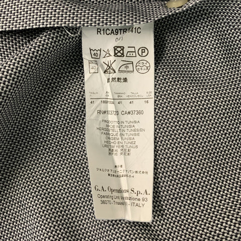 EMPORIO ARMANI Size L Black & White Cotton Button Down Long Sleeve Shirt