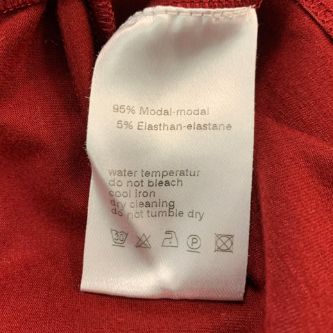 AKRIS Punto Size 6 Burgundy Modal Blend Solid Long Sleeve T-Shirt