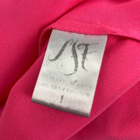 LOVESHACKFANCY Size S Pink Silk Solid Slip Dress Top