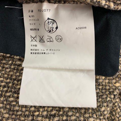 COMME des GARCONS HOMME PLUS Size L Gold Brown Woven Wool Nylon Sport Coat