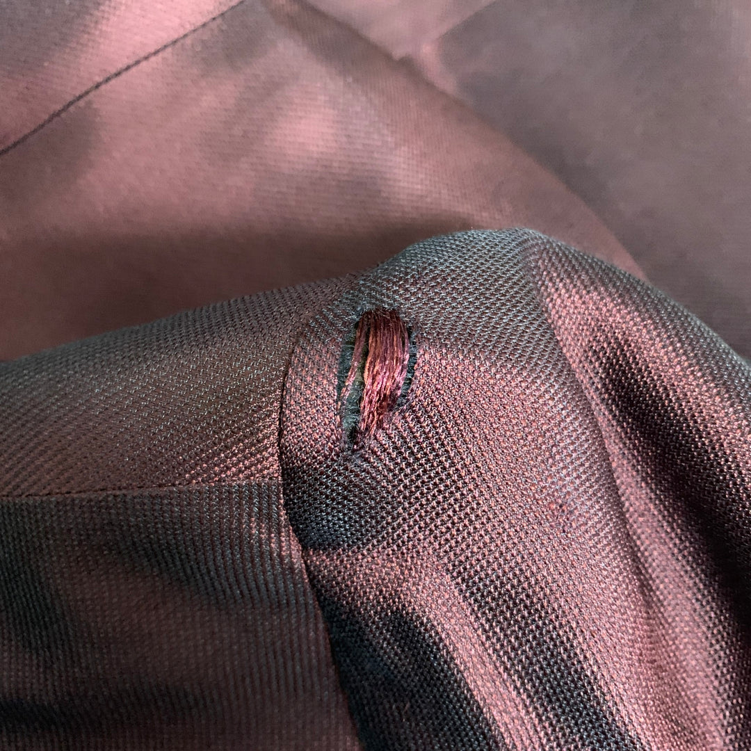 DSQUARED2 Size 38 Purple Black Silk Peak Lapel Sport Coat