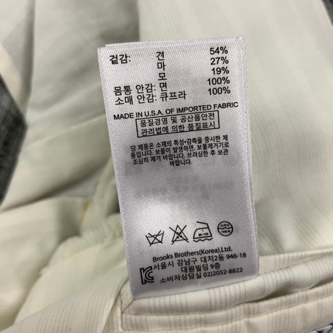BLACK FLEECE Size 40 Light Grey Plaid Silk Blend Sport Coat