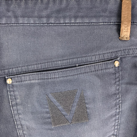 LOUIS VUITTON Size 32 Navy Solid Cotton Jean Cut Casual Pants