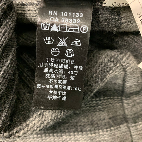 ERMENEGILDO ZEGNA Size M Grey Stripe Cotton Blend Pullover