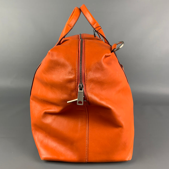 JACK SPADE Orange Leather Rectangle Duffle Bag