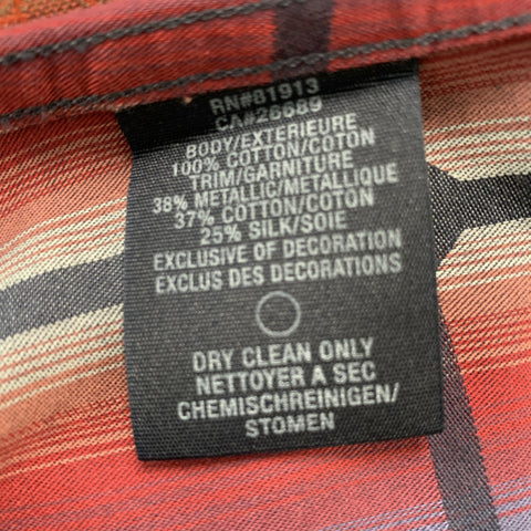 ROBERT GRAHAM Size XL Purple, Grey & Red Plaid Cotton Button Up Long Sleeve Shirt