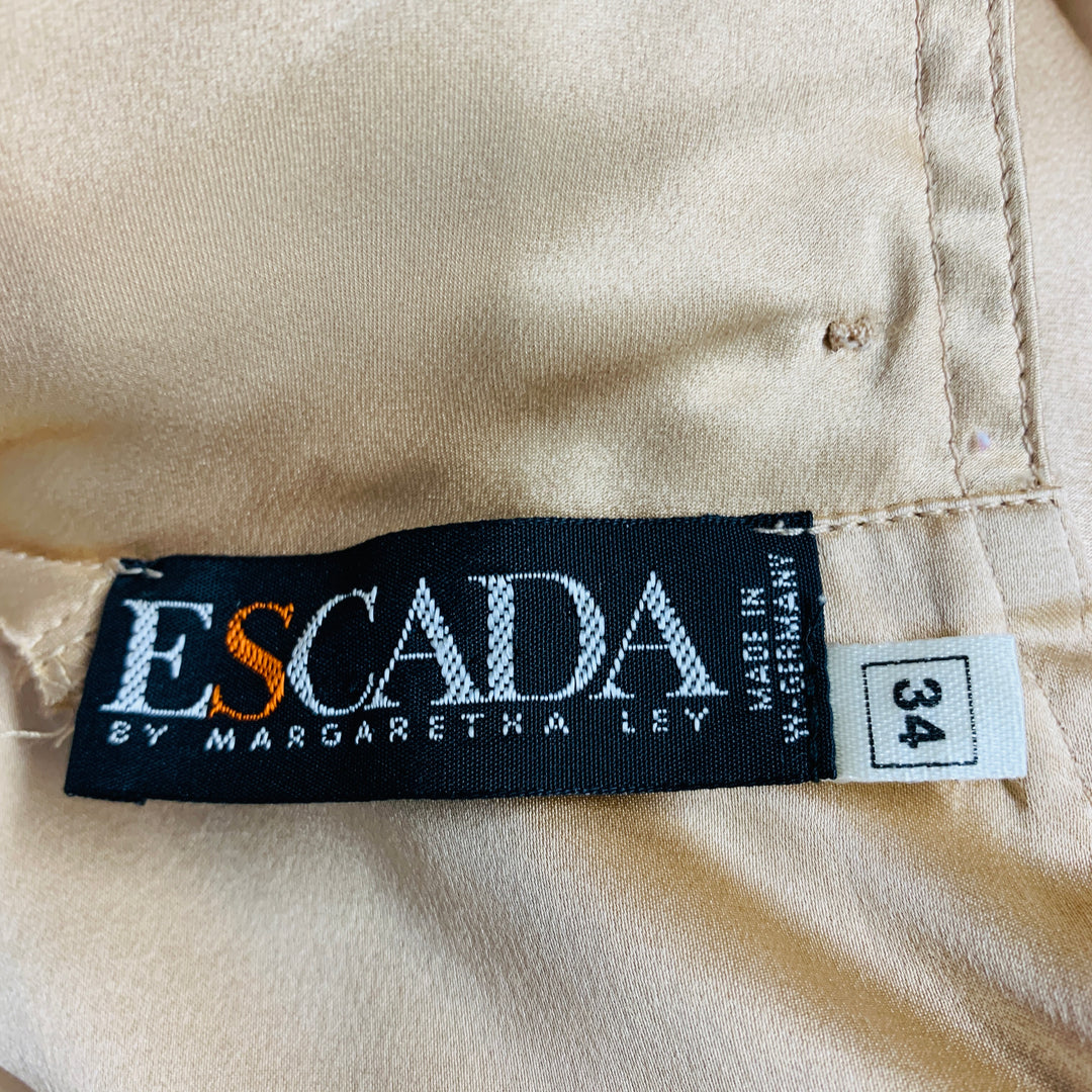 ESCADA Size 4 Beige Silk Dolman Sleeve Blouse