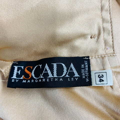 ESCADA Blusa de manga dolman de seda beige talla 4