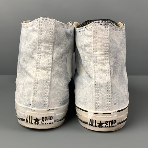 JOHN VARVATOS x CONVERSE Size 10 White Painted Canvas High Top Sneakers