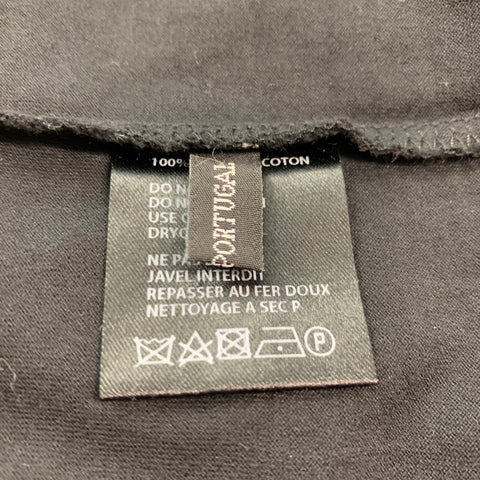 HAIDER ACKERMANN Size L Black White Window Pane Cotton Crew Neck T-shirt
