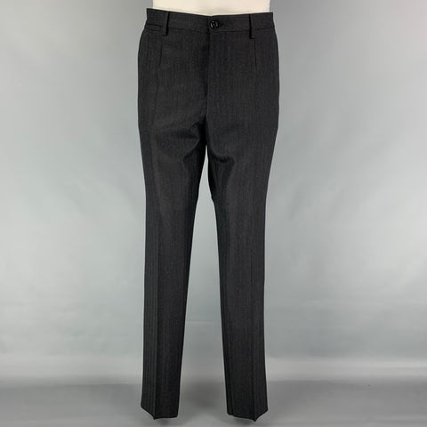 DOLCE & GABBANA Size 38 Grey Burgundy Polka Dot Virgin Wool 3 Piece Suit