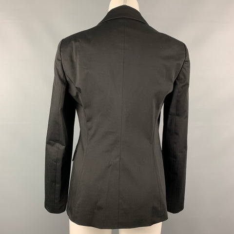 LOVE MOSCHINO Size 6 Black & White Acetate / Cotton Jacket