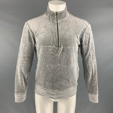 BARNEY'S NEW YORK Size S Grey Cotton / Modal 1/4 Zip Pullover