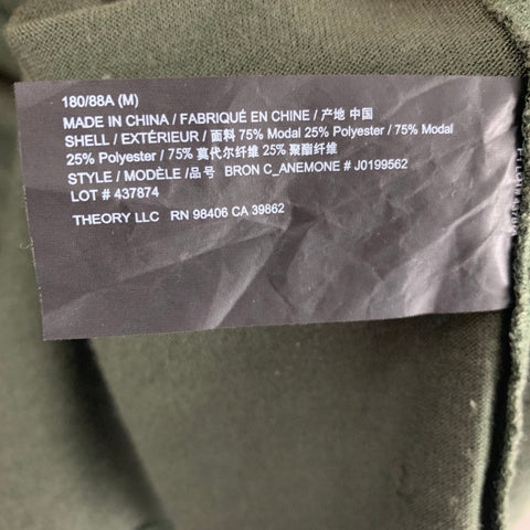 THEORY Size M Olive green Modal Blend Short Sleeve Polo