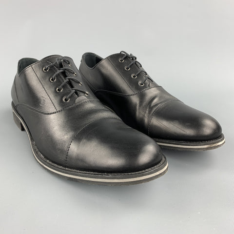 TOD'S Zapatos con cordones de cuero negro talla 11