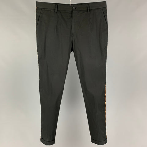 DOLCE & GABBANA Size 32 Black Cotton Zip Fly Dress Pants